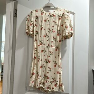 Cream midi floral dress